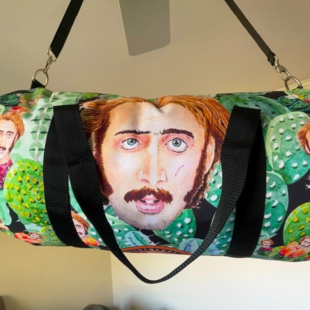 Nicolas Cage Raising Arizona Cactus Acid Trip XL Duffel - Nic Cage Weekend Bags